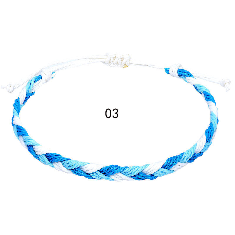 New Cross-Border Jewelry Creative Hand Woven Rope Bohemian Women Fried Dough Twists Identify Men Waves Bracelet