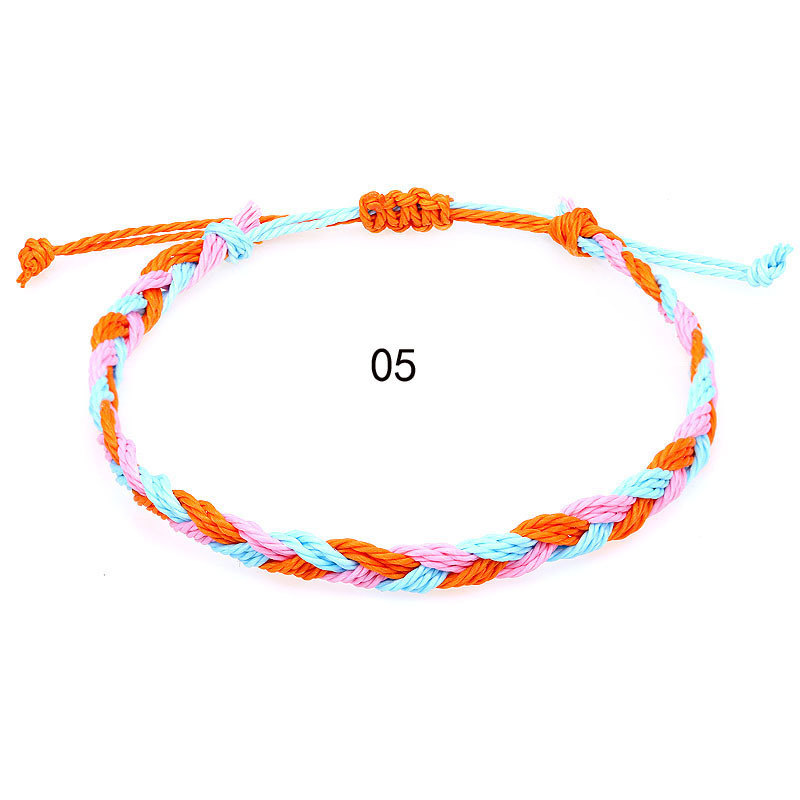 New Cross-Border Jewelry Creative Hand Woven Rope Bohemian Women Fried Dough Twists Identify Men Waves Bracelet