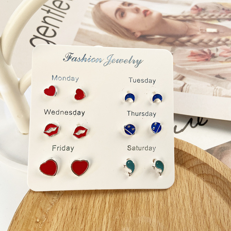 Pinduoduo's Popular One Week Earnail Set 925 Pearl Earrings For Women's Simple And Fashionable Small Jewelry Earrings For Women's Floor Stand