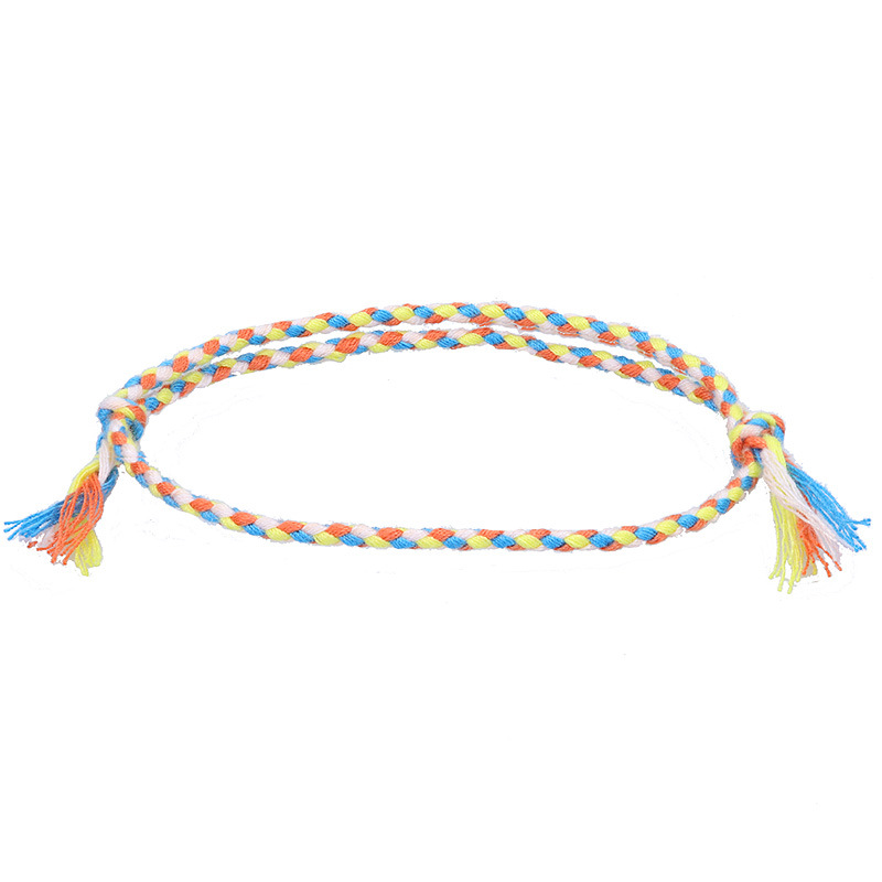 Cross Border New Simple And Safe Buckle Four Strand Colorful Hand Rope Cultural Play Line Bracelet Handwoven Red Rope Bracelet