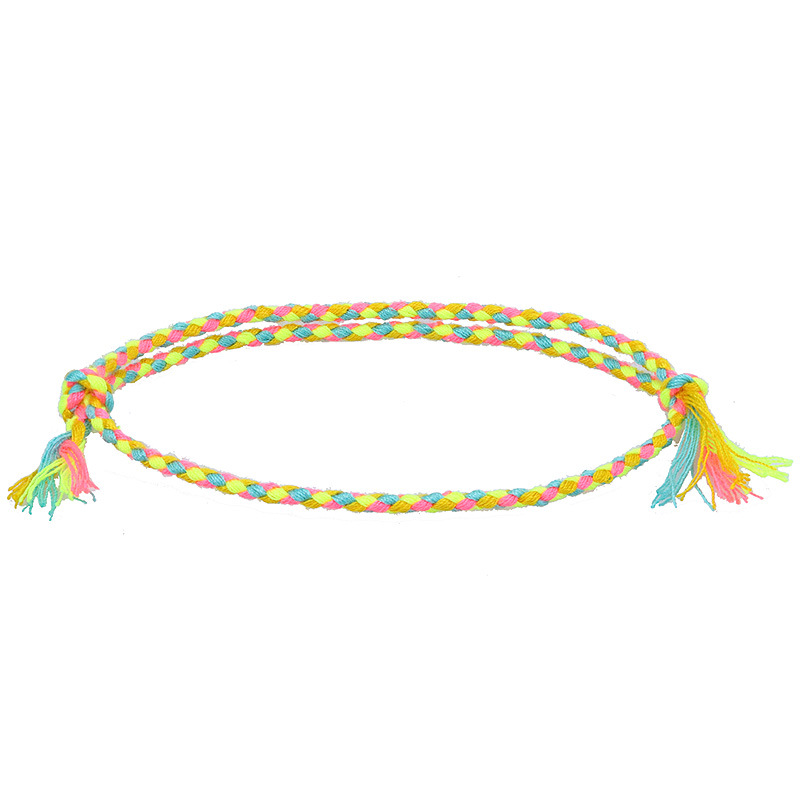 Cross Border New Simple And Safe Buckle Four Strand Colorful Hand Rope Cultural Play Line Bracelet Handwoven Red Rope Bracelet