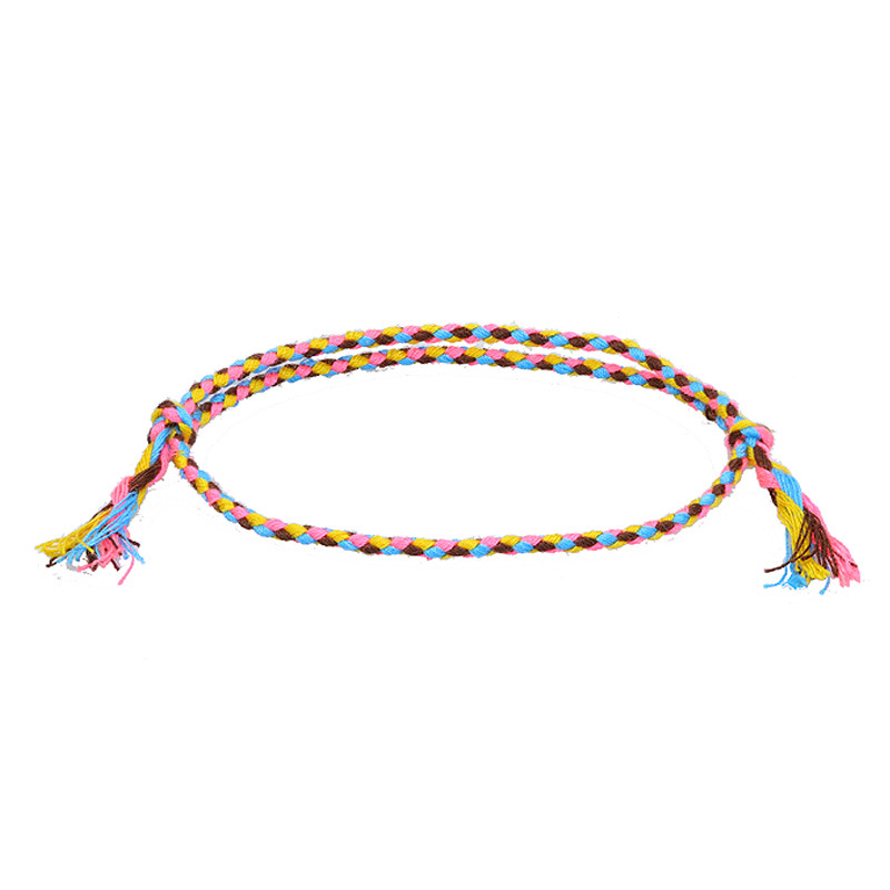 Cross Border New Simple And Safe Buckle Four Strand Colorful Hand Rope Cultural Play Line Bracelet Handwoven Red Rope Bracelet