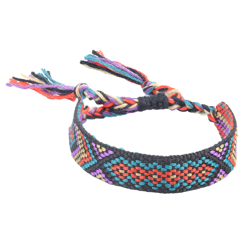 Cross Border New Nepal Ethnic Style Woven Bracelet Colorful Tassel Lucky Friendship Bracelet Manufacturer In Stock