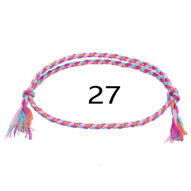 Cross Border New Simple And Safe Buckle Four Strand Colorful Hand Rope Cultural Play Line Bracelet Handwoven Red Rope Bracelet