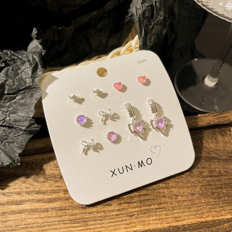 Sweet And Cool Aurora Exquisite Earrings, Versatile Style Earrings, Women's New Butterfly Love Set, Pendant Earrings, Floor Stand