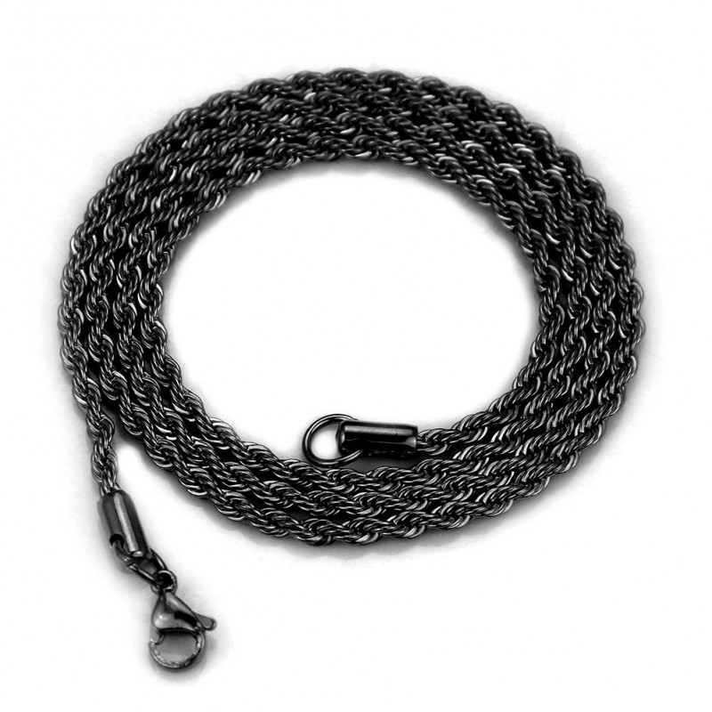 European And American Fashionable Titanium Steel Fried Dough Twists Necklace Hip Hop Men And Women Lovers Twisted Chain Necklace