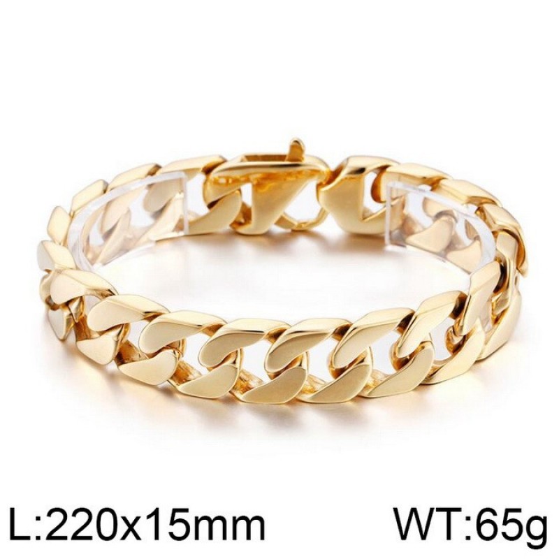 Guangdong Karun Titanium Steel Jewelry Titanium Steel Bracelet Korean Fashion Bracelet Creative Simple Cuban Chain Men's Bracelet