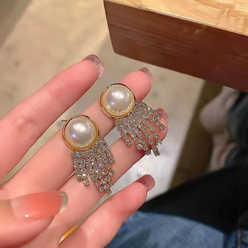 New S925 Silver Needle Earrings Fashion Pearl Popular Earrings Fairy Little Fresh And Simple Temperament Jewelry Wholesale Girl