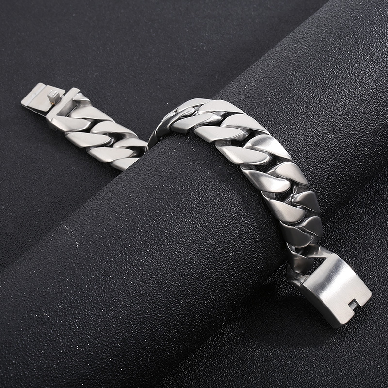 European And American Fashion Titanium Steel Thin 20mm Cuban Bracelet Bracelet Men's Jewelry Stainless Steel Jewelry Wholesale