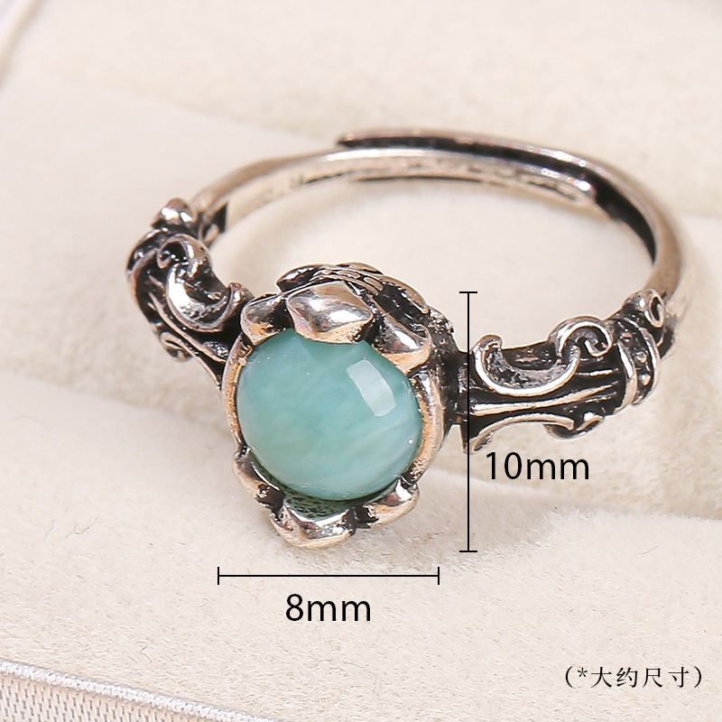 Jingde Jewelry Natural Sea Pattern Stone Ring Copp...