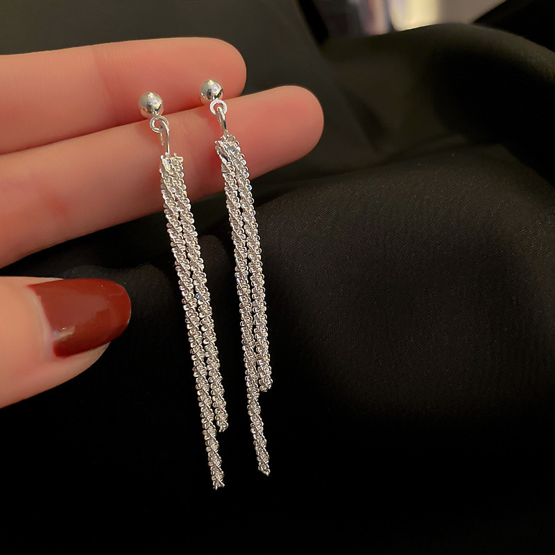 925 Silver Needle Placed On The Ground Stall Night Market Supply Source Earrings Female Korean Fashion Network Popular Live Broadcast Popular Earrings Earrings Wholesale