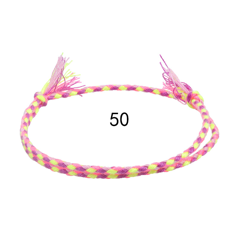 Cross Border New Simple And Safe Buckle Four Strand Colorful Hand Rope Cultural Play Line Bracelet Handwoven Red Rope Bracelet