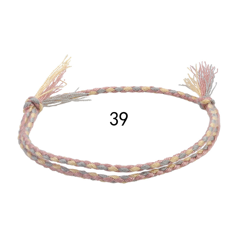 Cross Border New Simple And Safe Buckle Four Strand Colorful Hand Rope Cultural Play Line Bracelet Handwoven Red Rope Bracelet