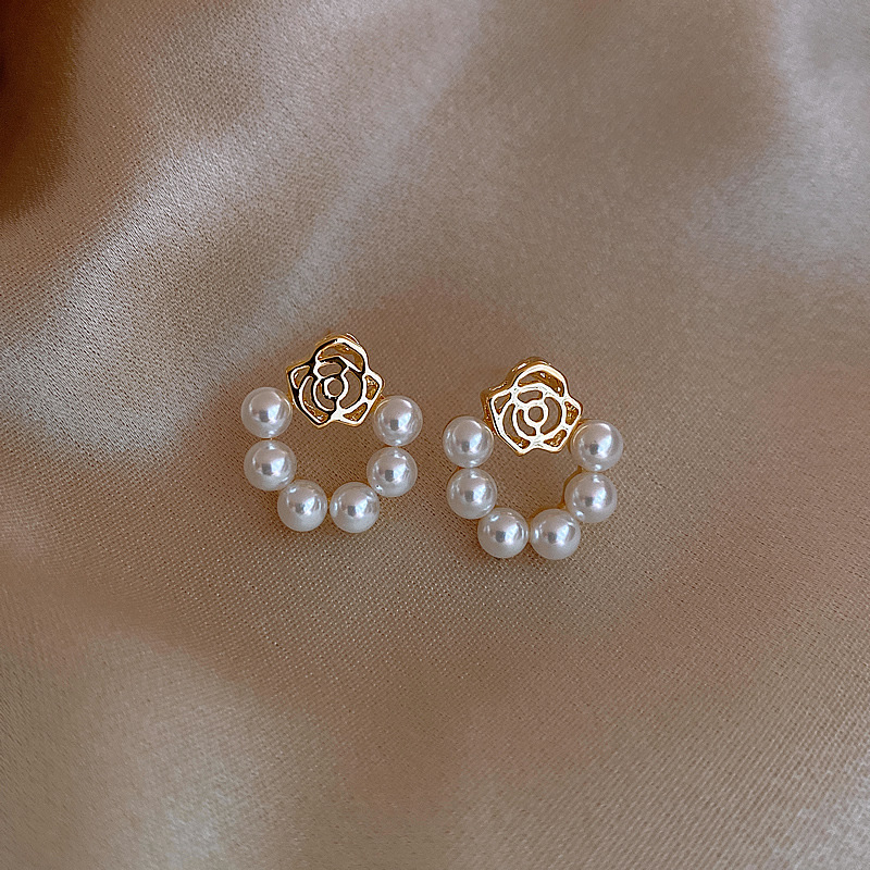 New S925 Silver Needle Earrings Fashion Pearl Popular Earrings Fairy Little Fresh And Simple Temperament Jewelry Wholesale Girl