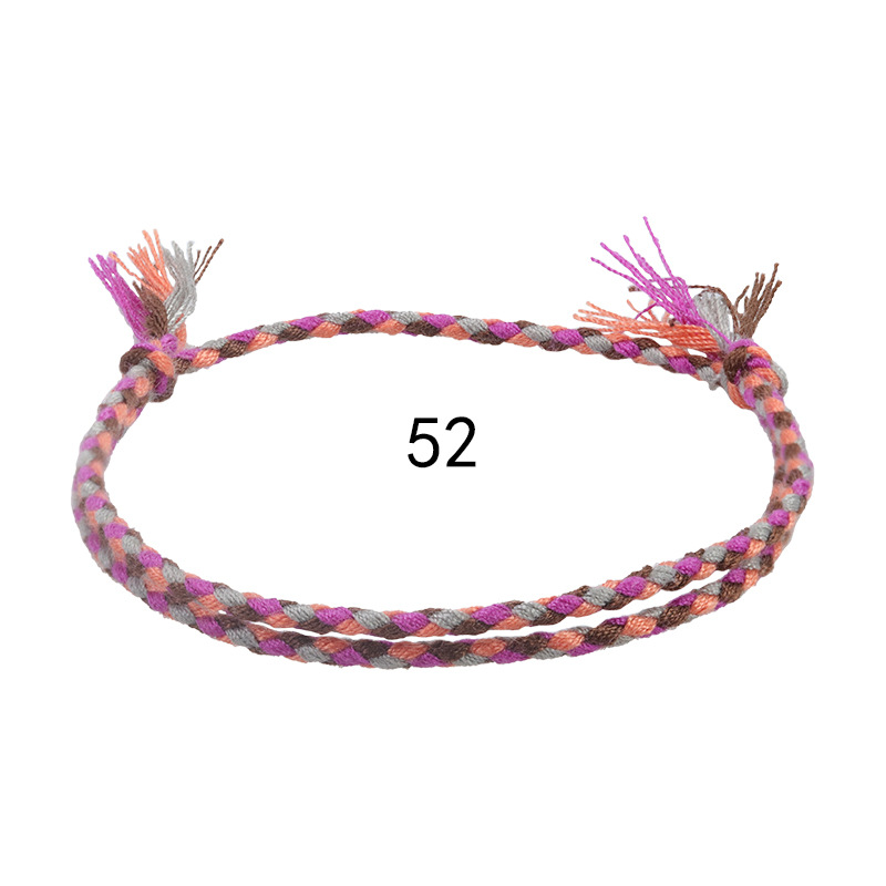 Cross Border New Simple And Safe Buckle Four Strand Colorful Hand Rope Cultural Play Line Bracelet Handwoven Red Rope Bracelet