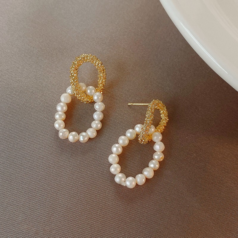 New S925 Silver Needle Earrings Fashion Pearl Popular Earrings Fairy Little Fresh And Simple Temperament Jewelry Wholesale Girl