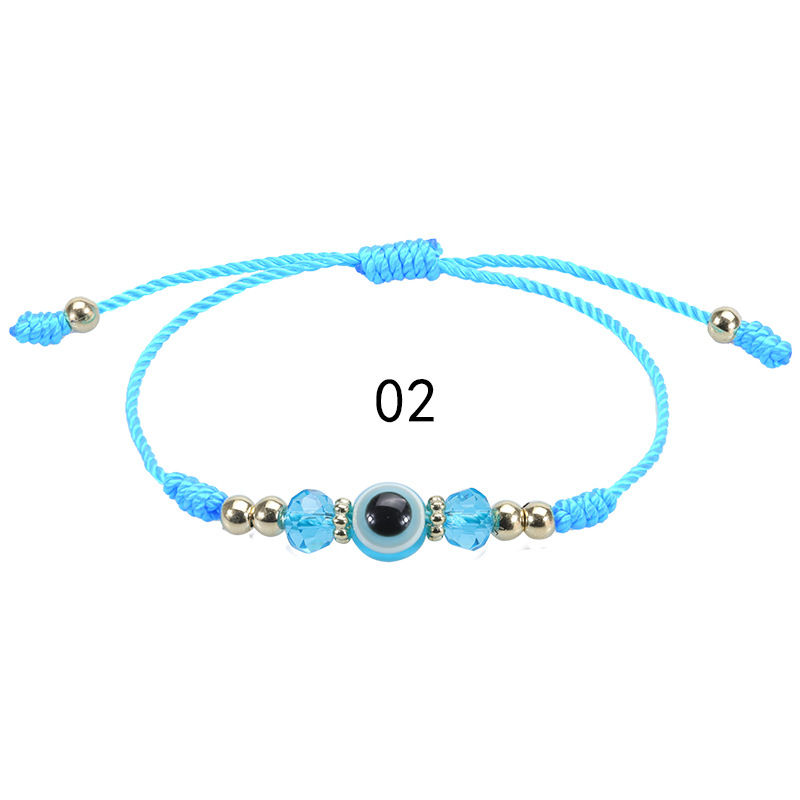 Amazon's Best-Selling Devil's Eye Bracelet Crystal Beaded Boys And Girls Lucky Bracelet Adjustable Woven Bracelet