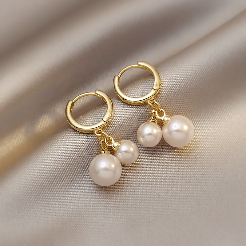 New S925 Silver Needle Earrings Fashion Pearl Popular Earrings Fairy Little Fresh And Simple Temperament Jewelry Wholesale Girl