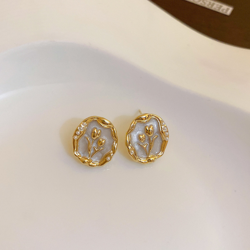 925 Silver Needle Placed On The Ground Stall Night Market Supply Source Earrings Female Korean Fashion Network Popular Live Broadcast Popular Earrings Earrings Wholesale