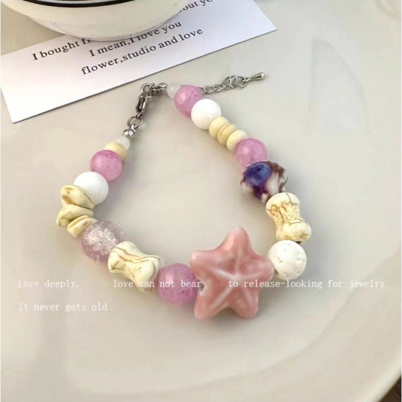 Dopamine Bracelet, Crystal Ceramic Beaded Bracelet, Female Couple Small Design, Friendly Simple Handicraft Wholesale