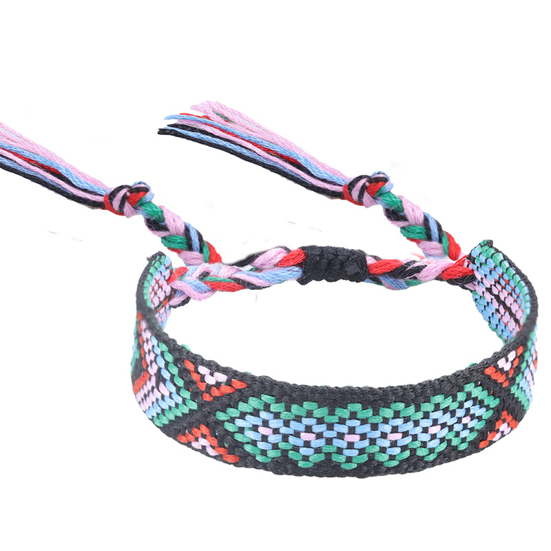 Cross Border New Nepal Ethnic Style Woven Bracelet Colorful Tassel Lucky Friendship Bracelet Manufacturer In Stock