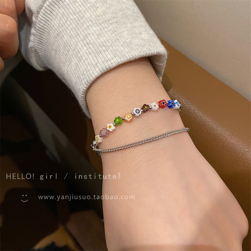 Dopamine Bracelet, Crystal Ceramic Beaded Bracelet, Female Couple Small Design, Friendly Simple Handicraft Wholesale