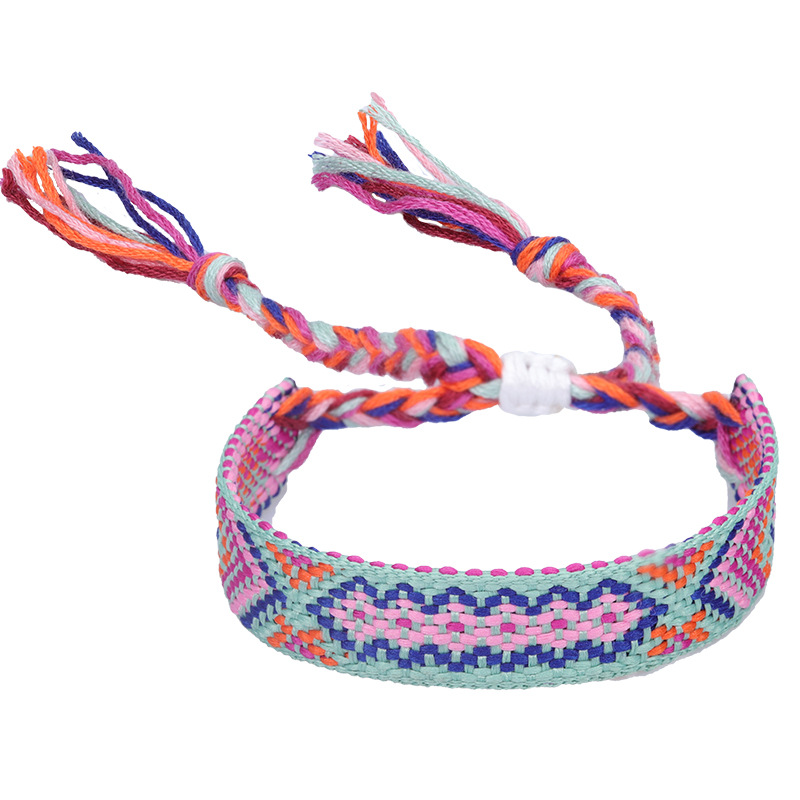 Cross Border New Nepal Ethnic Style Woven Bracelet Colorful Tassel Lucky Friendship Bracelet Manufacturer In Stock