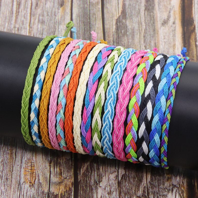 New Cross-Border Jewelry Creative Hand Woven Rope Bohemian Women Fried Dough Twists Identify Men Waves Bracelet