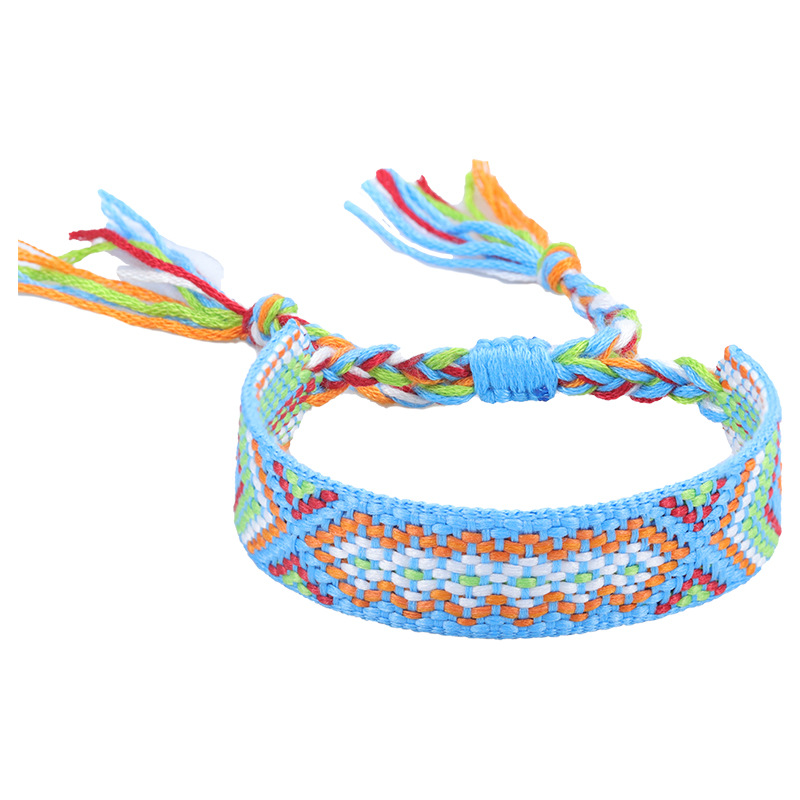 Cross Border New Nepal Ethnic Style Woven Bracelet Colorful Tassel Lucky Friendship Bracelet Manufacturer In Stock