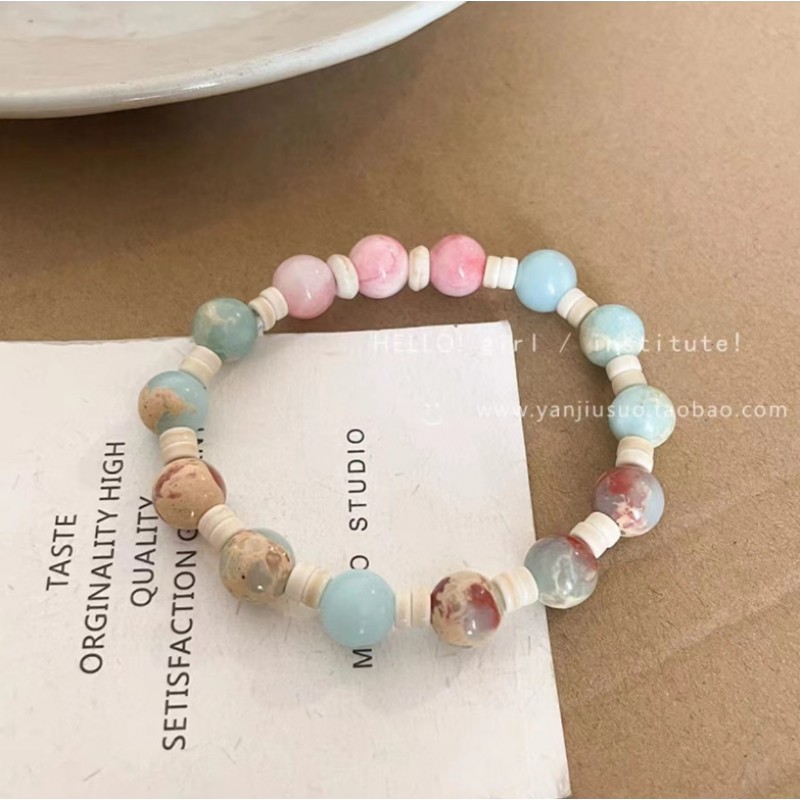 Dopamine Bracelet, Crystal Ceramic Beaded Bracelet, Female Couple Small Design, Friendly Simple Handicraft Wholesale