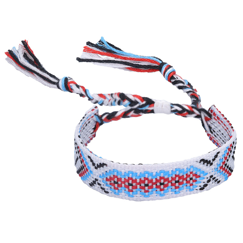 Cross Border New Nepal Ethnic Style Woven Bracelet Colorful Tassel Lucky Friendship Bracelet Manufacturer In Stock