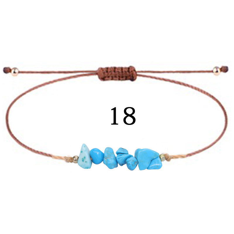 Cross Border Hot Selling Crushed Stone Bracelet, Summer Irregular Original Paraffin Thread Woven Bracelet, Long-Term Stock