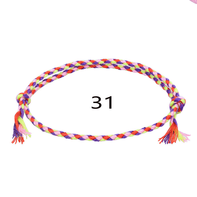 Cross Border New Simple And Safe Buckle Four Strand Colorful Hand Rope Cultural Play Line Bracelet Handwoven Red Rope Bracelet