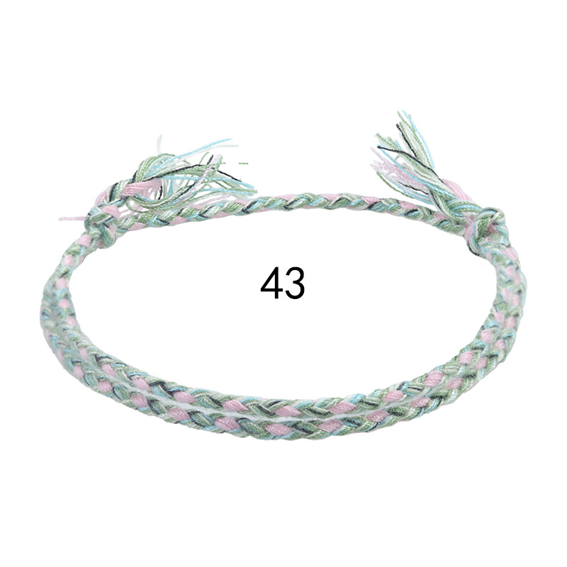 Cross Border New Simple And Safe Buckle Four Strand Colorful Hand Rope Cultural Play Line Bracelet Handwoven Red Rope Bracelet