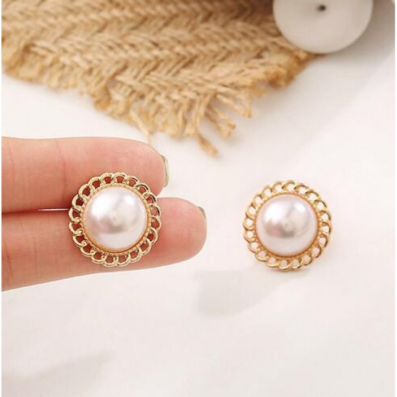 New S925 Silver Needle Earrings Fashion Pearl Popular Earrings Fairy Little Fresh And Simple Temperament Jewelry Wholesale Girl