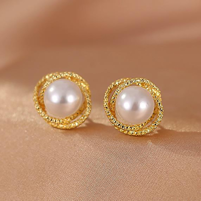 New S925 Silver Needle Earrings Fashion Pearl Popular Earrings Fairy Little Fresh And Simple Temperament Jewelry Wholesale Girl