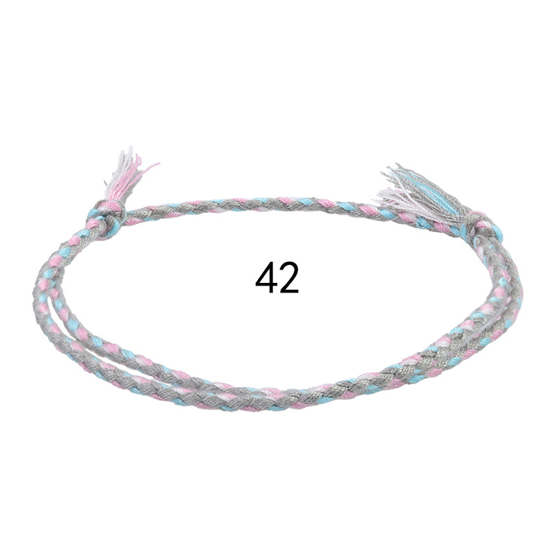 Cross Border New Simple And Safe Buckle Four Strand Colorful Hand Rope Cultural Play Line Bracelet Handwoven Red Rope Bracelet