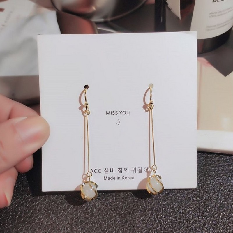 New S925 Silver Needle Earrings Fashion Pearl Popular Earrings Fairy Little Fresh And Simple Temperament Jewelry Wholesale Girl