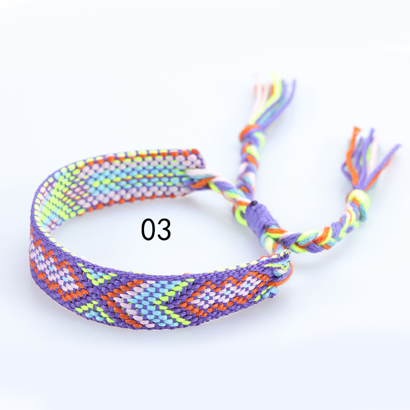 Cross Border New Nepal Ethnic Style Woven Bracelet Colorful Tassel Lucky Friendship Bracelet Manufacturer In Stock