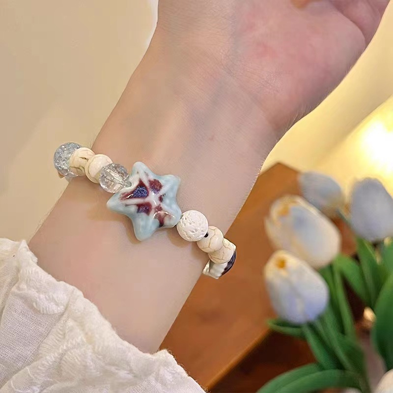 Dopamine Bracelet, Crystal Ceramic Beaded Bracelet, Female Couple Small Design, Friendly Simple Handicraft Wholesale