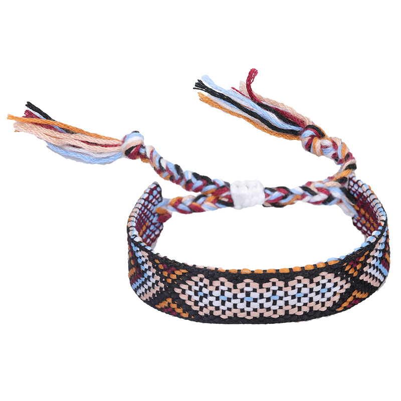 Cross Border New Nepal Ethnic Style Woven Bracelet Colorful Tassel Lucky Friendship Bracelet Manufacturer In Stock