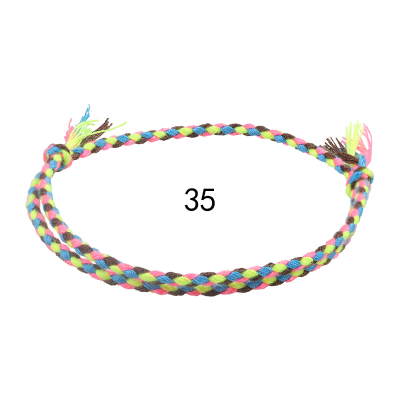 Cross Border New Simple And Safe Buckle Four Strand Colorful Hand Rope Cultural Play Line Bracelet Handwoven Red Rope Bracelet