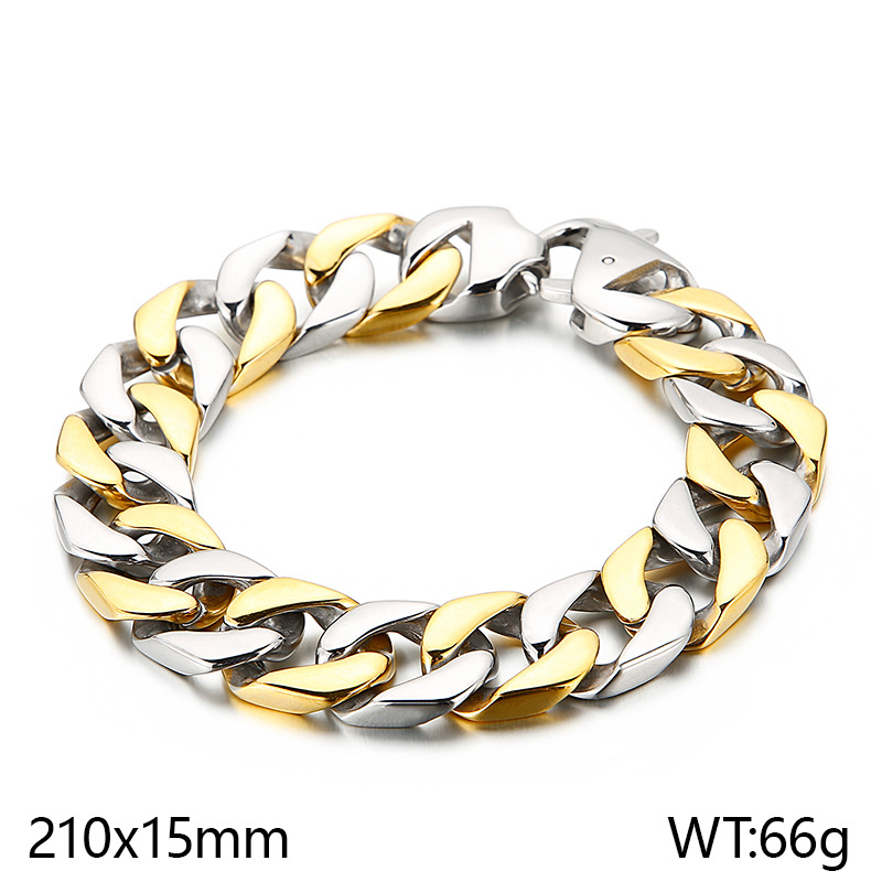 Guangdong Karun Titanium Steel Jewelry Titanium Steel Bracelet Korean Fashion Bracelet Creative Simple Cuban Chain Men's Bracelet