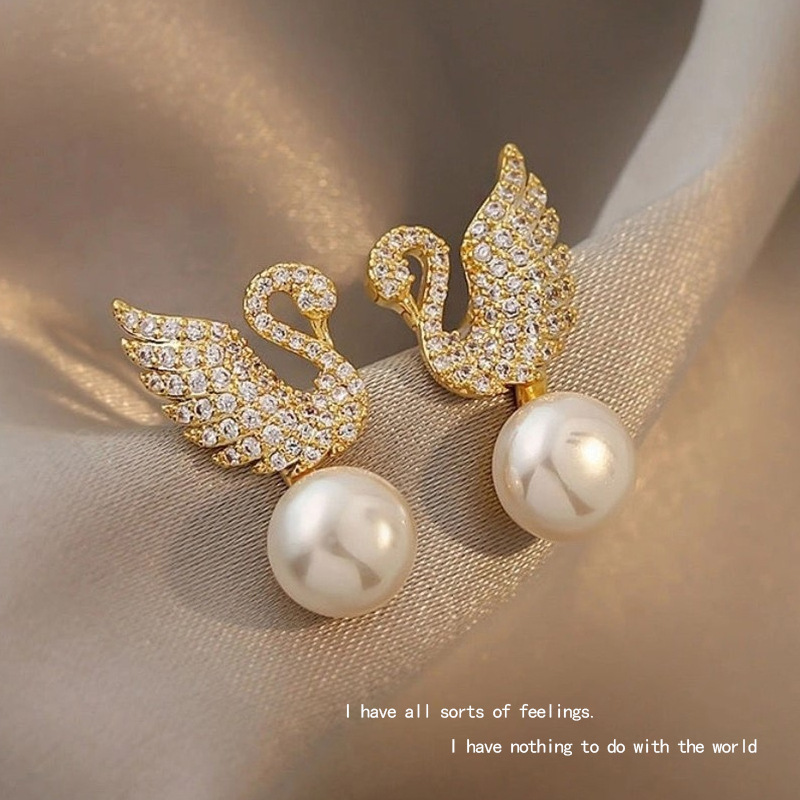 New S925 Silver Needle Earrings Fashion Pearl Popular Earrings Fairy Little Fresh And Simple Temperament Jewelry Wholesale Girl